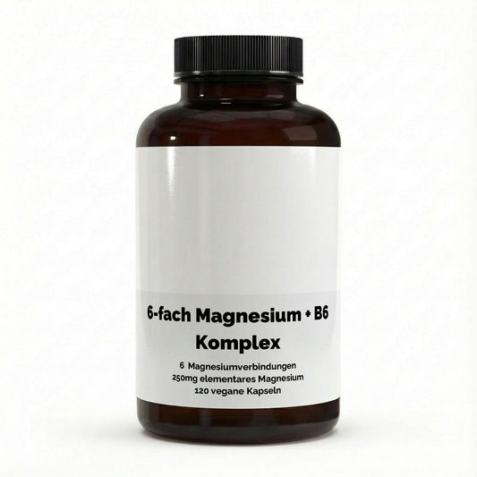 Magnesium 6x Komplex + B6 - 120 vegane Kapseln Kevin