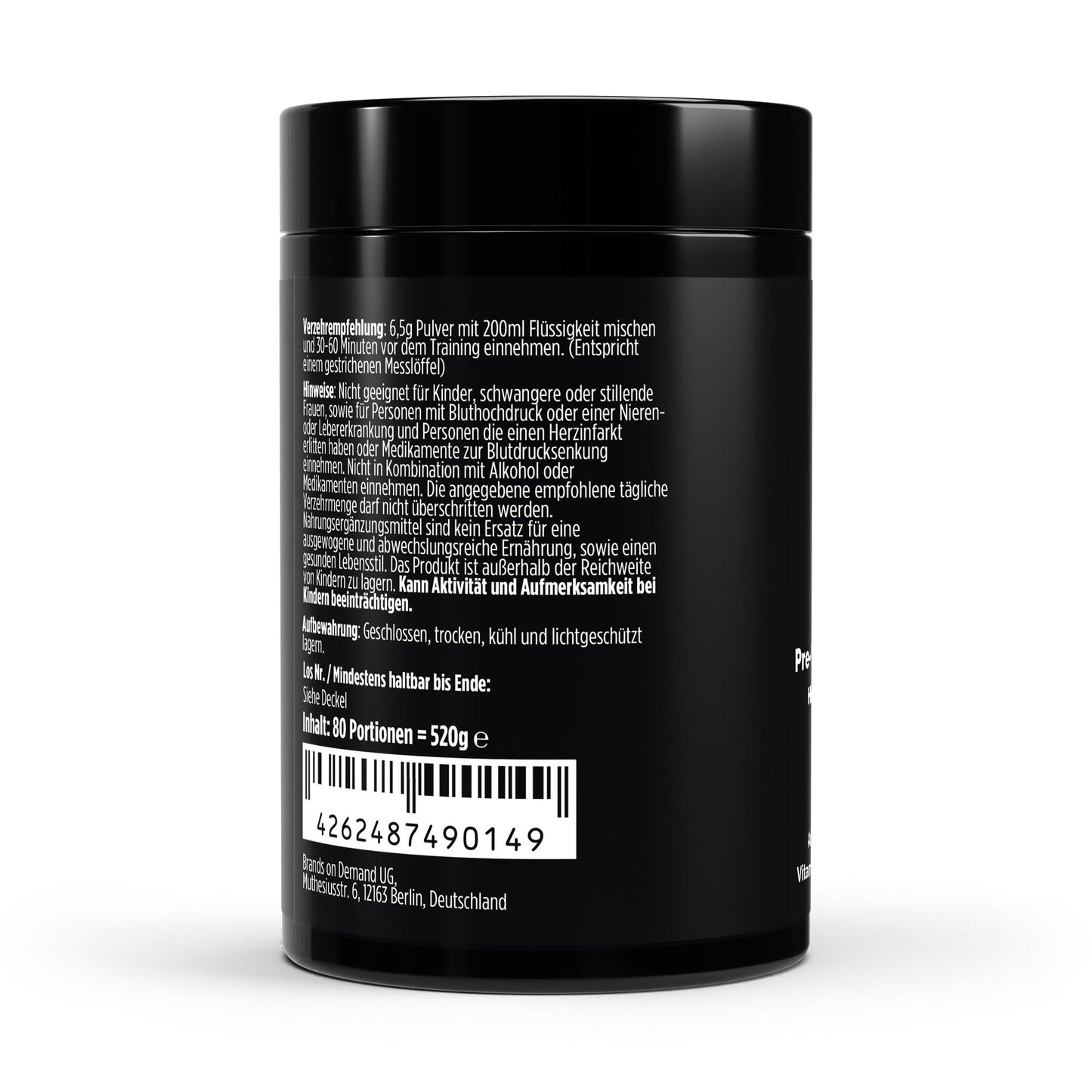 Pre-Workout Booster Himbeere - 520g Kevin