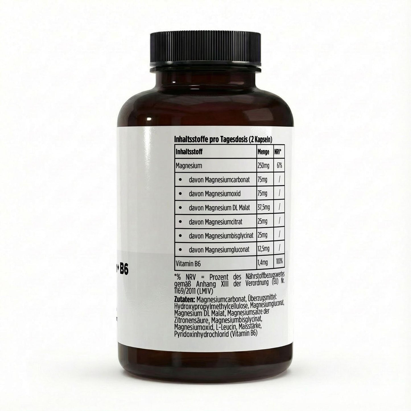Magnesium 6x Komplex + B6 - 120 vegane Kapseln Kevin